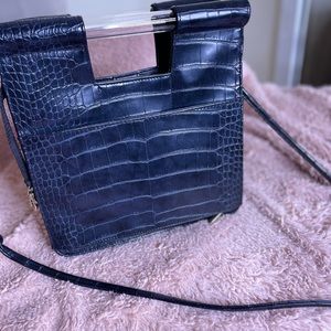 BEIS The Crossbody- Black Faux Croc